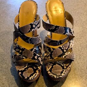 Ivanka Trump snake print wedges.